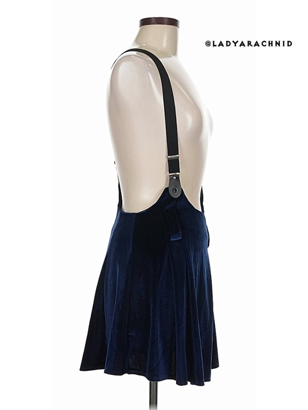 UNIF Dropout suspender skirt in blue velvet RARE HTF - Picture 5 of 8